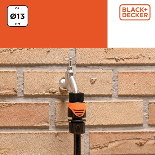 Tömlőcsatlakozó 1/2''+ AquaStop gumis BLACK+DECKER