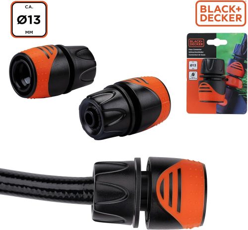 Tömlőcsatlakozó 1/2''+ AquaStop gumis BLACK+DECKER