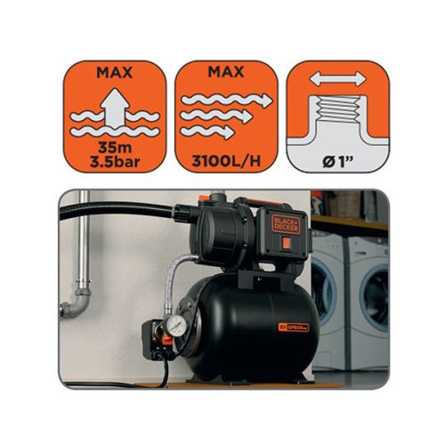 Házi vízmű, 600W 19liter BLACK+DECKER BXGP600PBE
