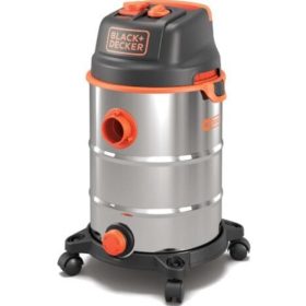   Száraz-nedves porszívó 30L, 1600W, INOX + kisgép csatlakozó BLACK+DECKER BXVC30XTDE