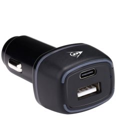 Töltő szivargyújtóba USB-A + USB-C Dunlop