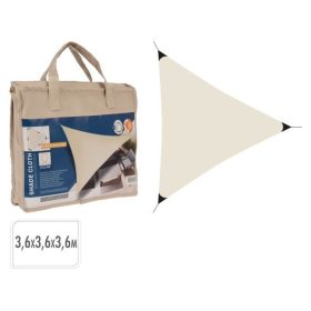 Napvitorla 3,6x3,6x3,6m, krém színű, polieszter
