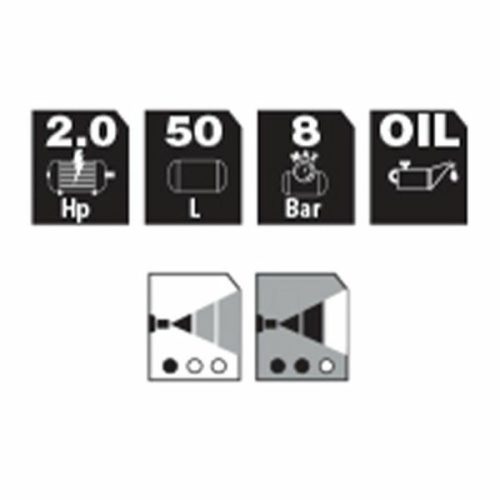 Olajos kompresszor kerekes, 50L, 260V, STANLEY